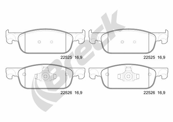 Placute frana BRECK 22525 00 702 00